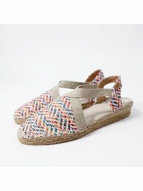 Toni Pons VERA-MS Women's Size 40 9.5 Flat Espadrilles Colorful Raffia Resort